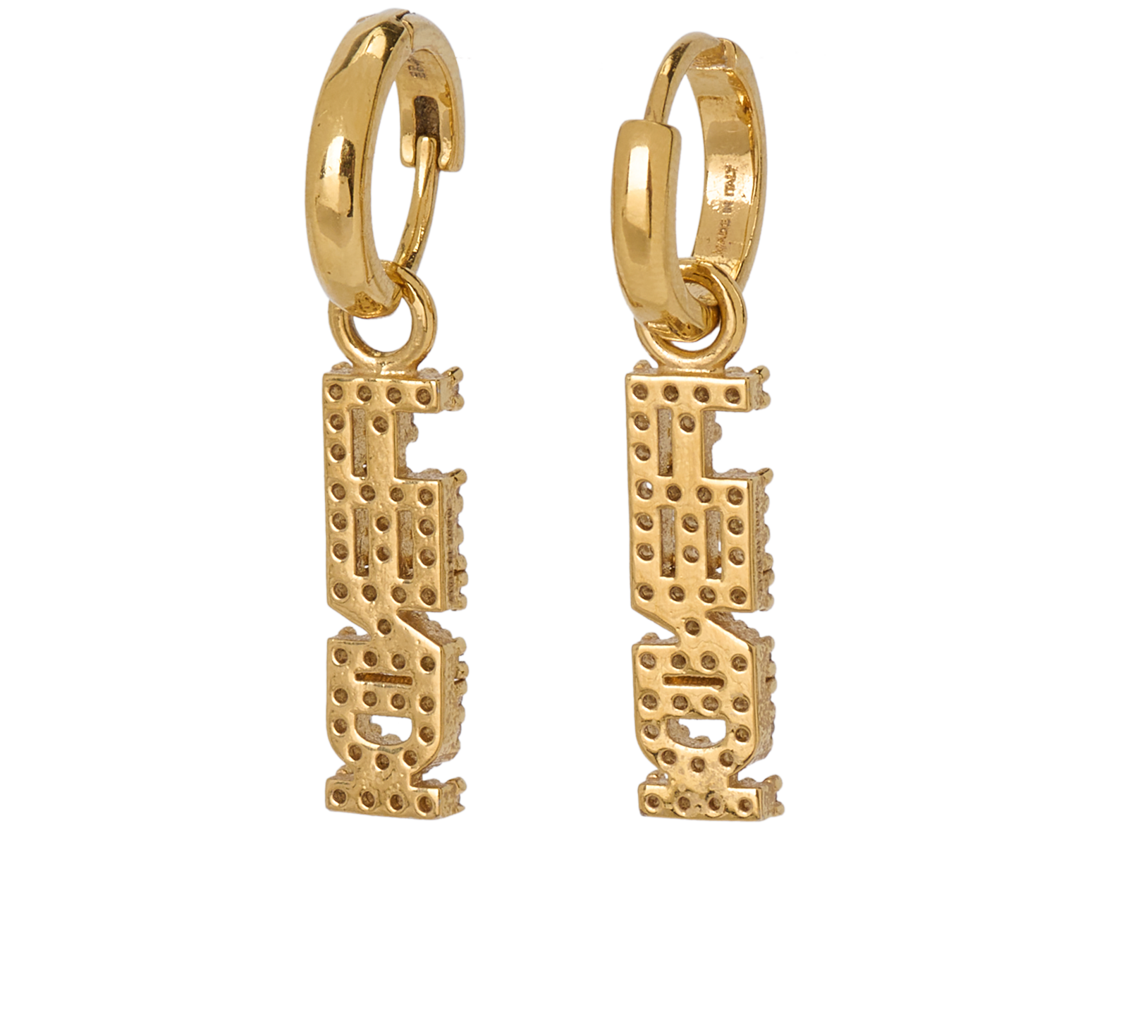 Fendi Fendigraphy Earrings, &pound;170, Jewellery, Gold, Brass, Back view