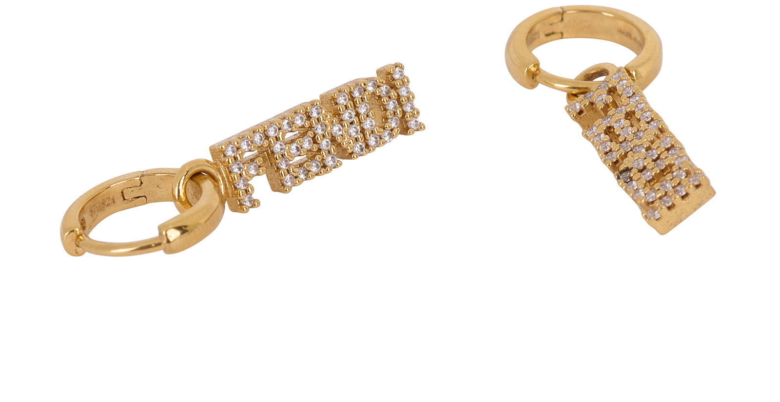 Fendi Fendigraphy Earrings, &pound;170, Jewellery, Gold, Brass, Other view