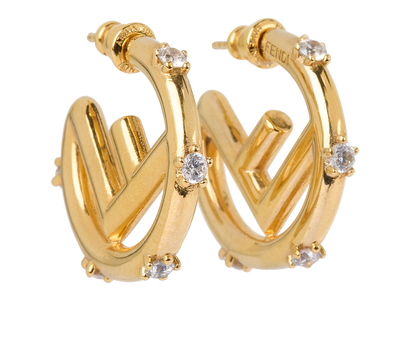 Fendi F Is Fendi Hoop Earrings, front view