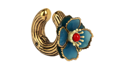 Fendi Flower Ear Cuff, Resin/Metal, Blue/Red, MII, B, 3*