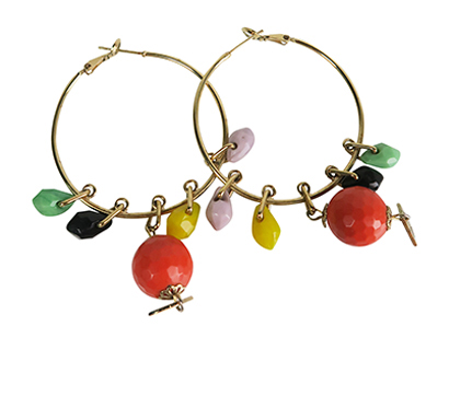 Fendi Multi Stone Hoops, front view
