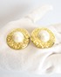 Givenchy Vintage Round Logo/Pearl Earrings, front view