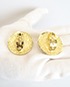Givenchy Vintage Round Logo/Pearl Earrings, back view