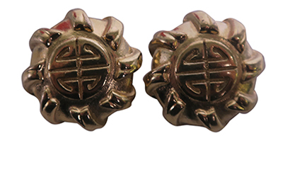Givenchy Vintage Logo Clip On Earrings, front view