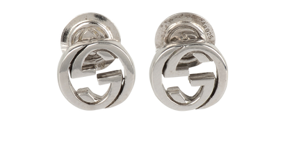 Gucci GG Stud Earrings, &pound;160, Jewellery, Silver, Silver Plated, Front view