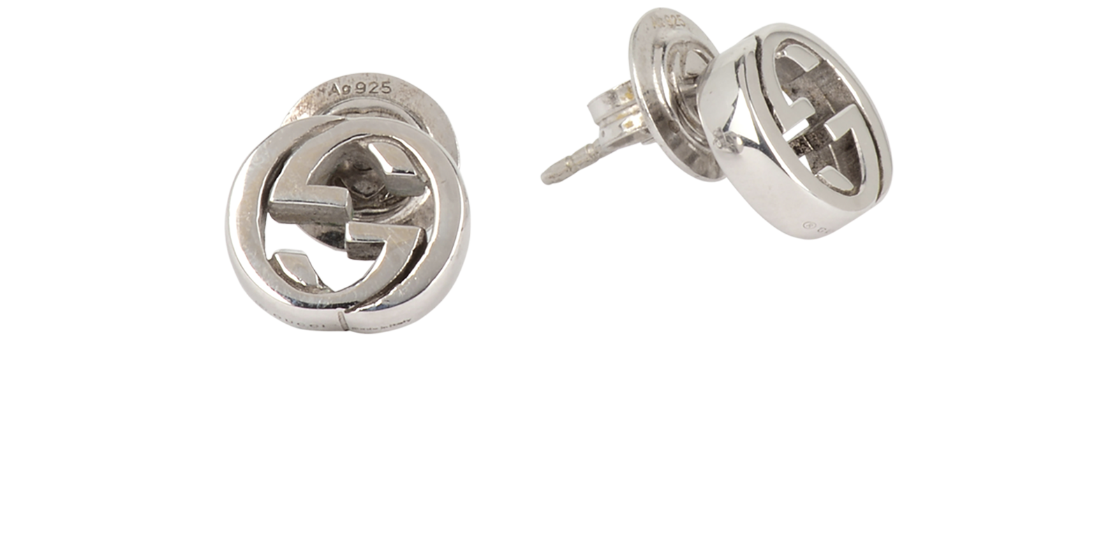 Gucci GG Stud Earrings, &pound;160, Jewellery, Silver, Silver Plated, Other view