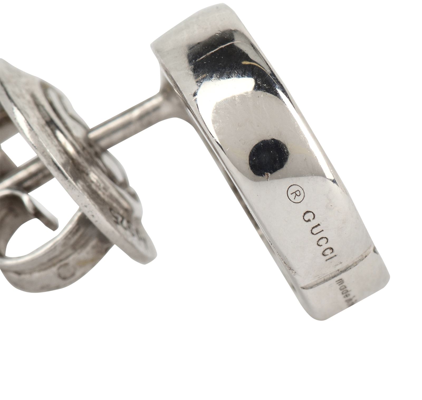 Gucci GG Stud Earrings, &pound;160, Jewellery, Silver, Silver Plated, Other view