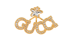 Gucci Star Logo Single Earring, Crystal/Brass, Gold, B/DB, 3*