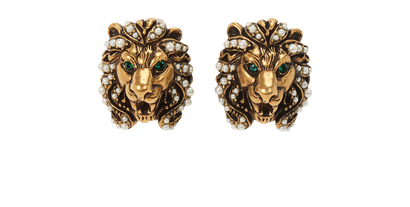 Gucci Lion Head Earrings, front view
