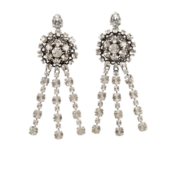 Gucci Drop Earrings, Crystal, Silver, MII, B, 3*