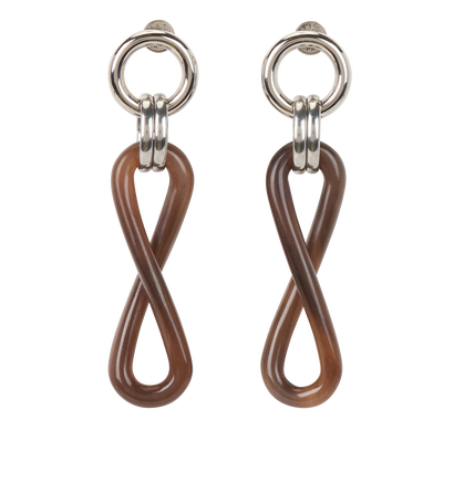 Hermes Buffalo Horn Twist Earrings, front view