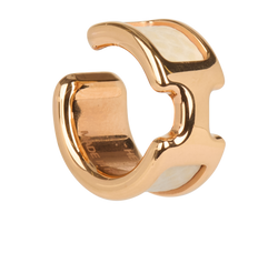 Hermes Small Olympe Ear Cuff, Brass/Epsom, White/Gold, MIF, 2*