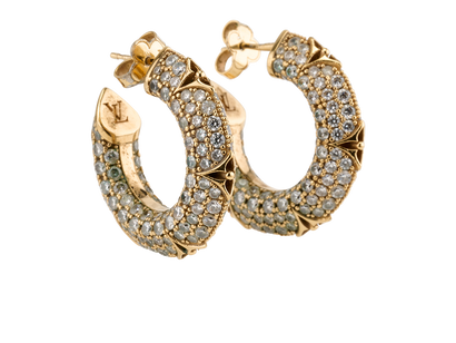 Louis Vuitton Blossom Hoops Earrings, &pound;395, Jewellery, Gold, Crystal, Front view