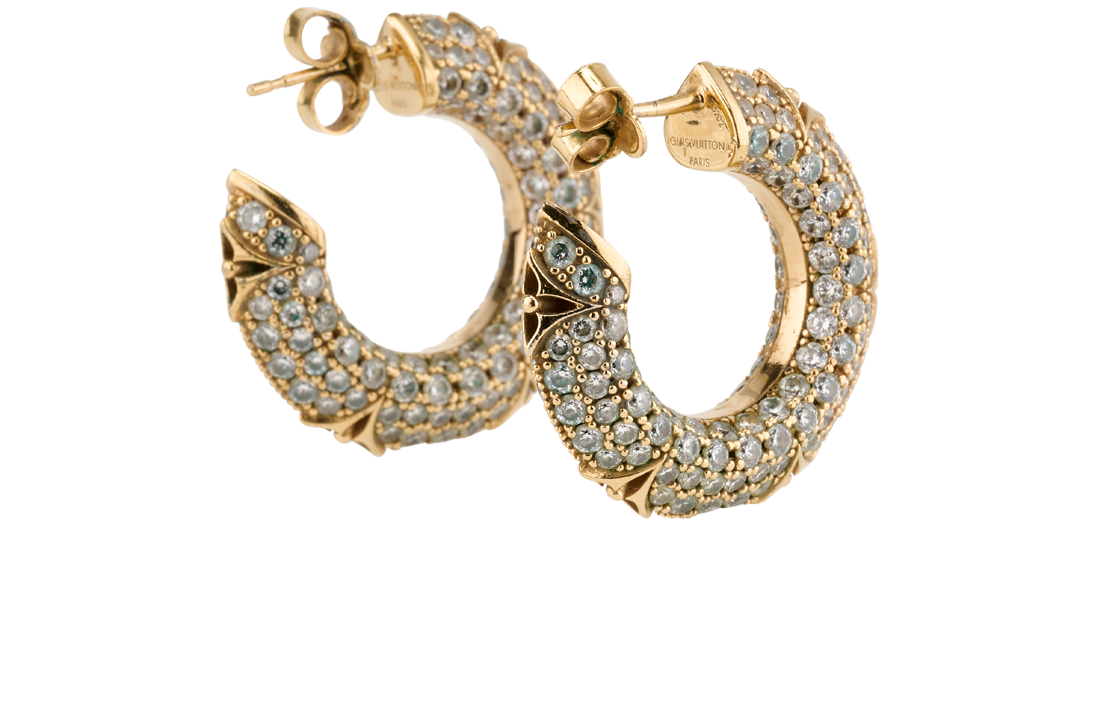 Louis Vuitton Blossom Hoops Earrings, &pound;395, Jewellery, Gold, Crystal, Back view