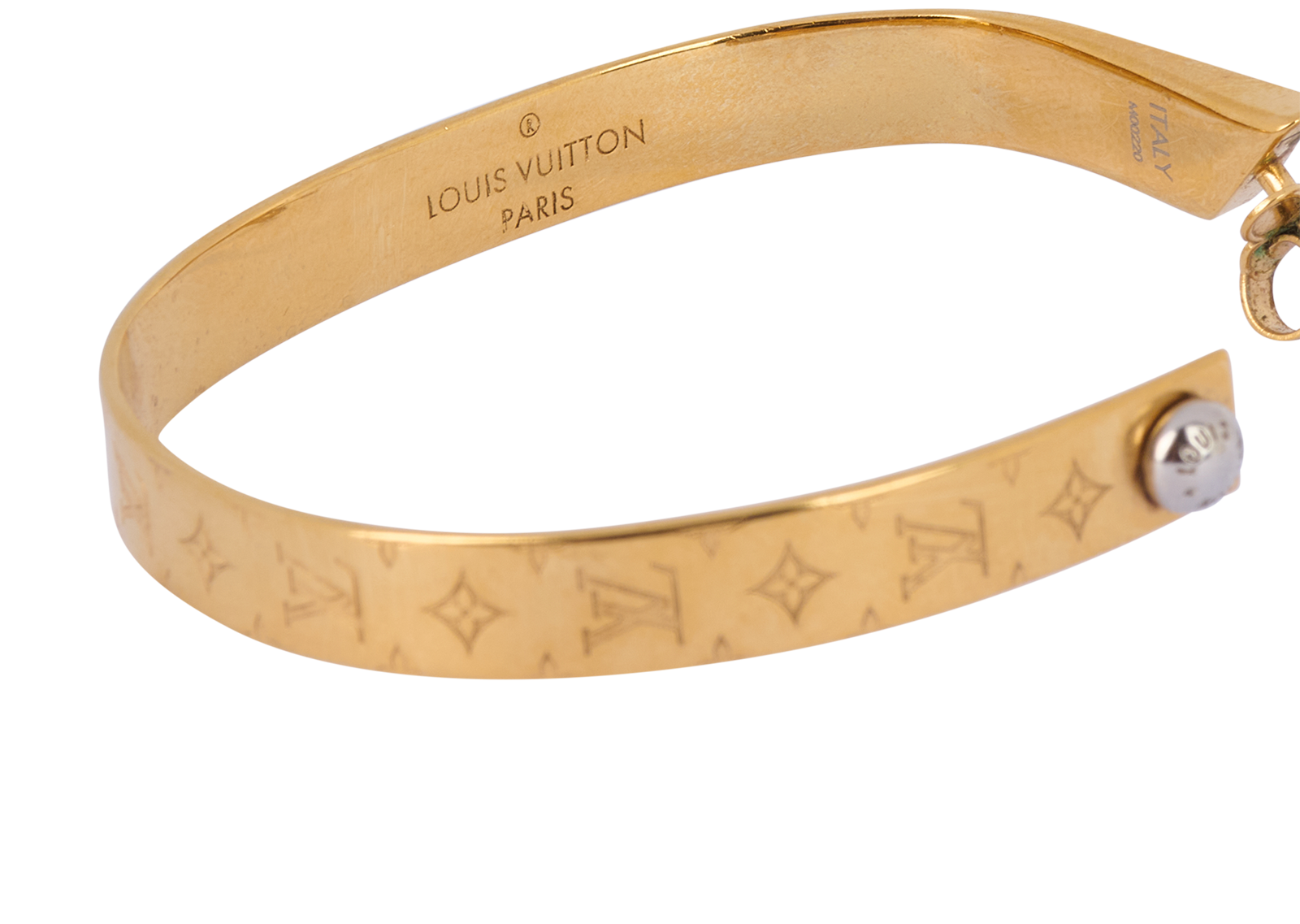 Louis Vuitton Nanogram Hoop Earrings, &pound;260, Jewellery, Gold, Brass, Other view