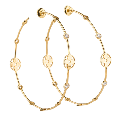 Louis Vuitton Monogram Large Hoop Earrings, &pound;3,500, Jewellery, Gold, Yellow Gold, Front view
