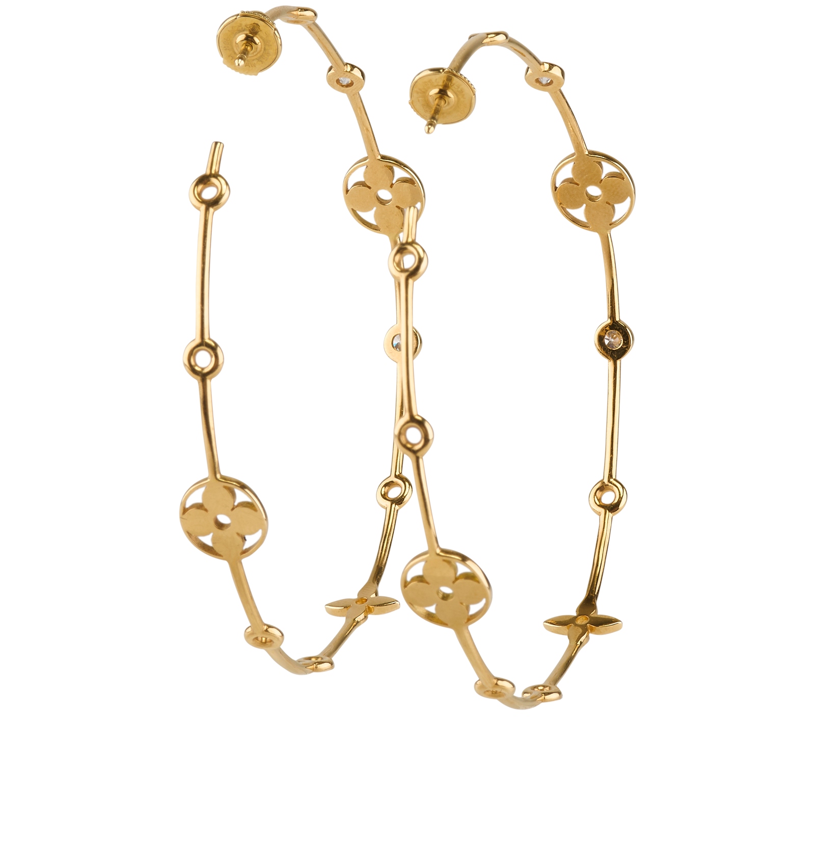 Louis Vuitton Monogram Large Hoop Earrings, &pound;3,500, Jewellery, Gold, Yellow Gold, Back view