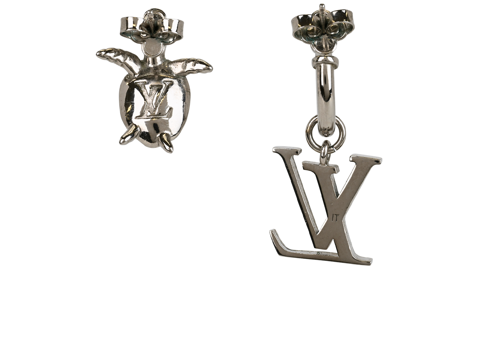 Louis Vuitton Aquatics Trio Earring Set, &pound;180, Jewellery, Gold/Silver, Brass, Back view