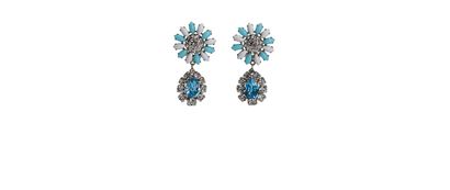 Miu Miu Embellished Flower Clip On Earrings, front view