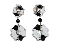 Prada Geometric Drop Earrings, Acetate, Clear/Black, MII, B, 2*