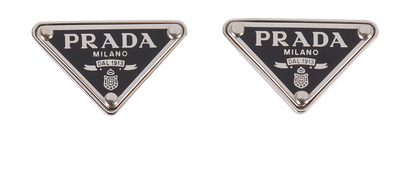 Prada Logo Clip-On earrings, &pound;275, Front view
