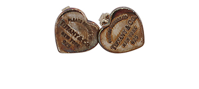 Tiffany Heart Studs, front view