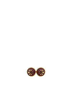 Tory Burch Melodie Studs, Metal, Gold/Red, DB, 3* (10)
