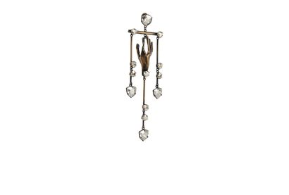 Valentino Mono Hand Chandelier Earring, front view