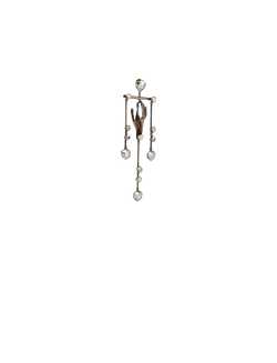 Valentino Mono Hand Chandelier Earring, Brass, DB/B, 3*