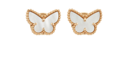 Van Cleef & Arpels Butterfly Earrings, Pearl/18K Gold, B/CERT/RCT, 3*