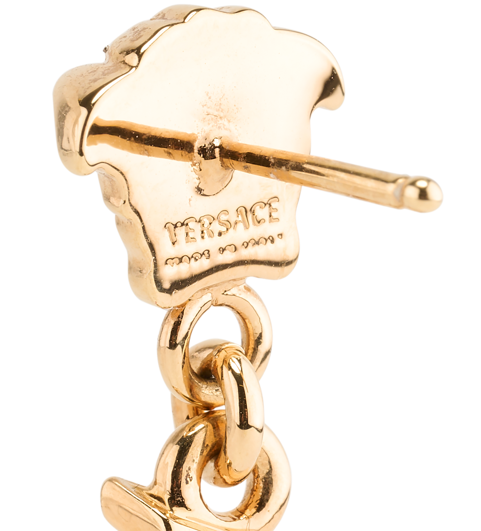 Versace Medusa Drop Earrings, &pound;140, Jewellery, Gold, Brass, Other view