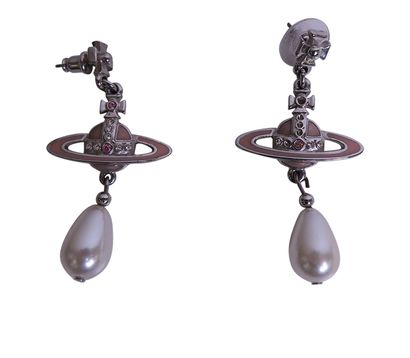 Vivienne Westwood Pearl Drop Earrings, front view