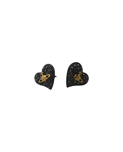 Vivienne Westwood Heart Orb Stud Earrings, £60, Jewellery, Front view