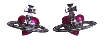 Vivienne Westwood Orb Heart Earrings, front view