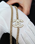 Chanel CC Pearl Quilted Long Necklace, other view