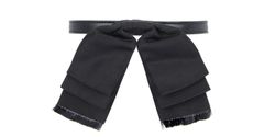 Saint Laurent Bow Tie, Leather/Silk, Black, B/DB, 3*