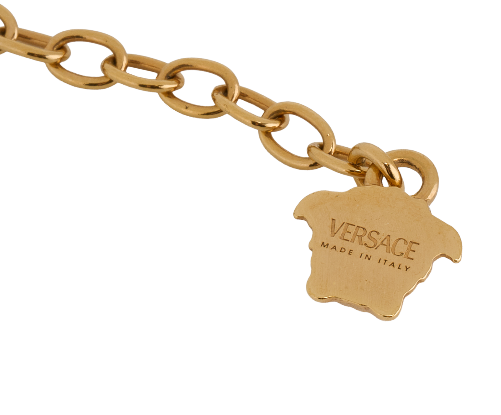 Versace Medusa Head & Ball Drop Necklace, &pound;90, Jewellery, Gold, Brass/Crystal, Other view