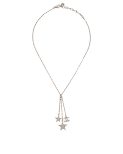 Chanel 11A Embellished Star & CC Necklace, Brass, Silver, B, 3*