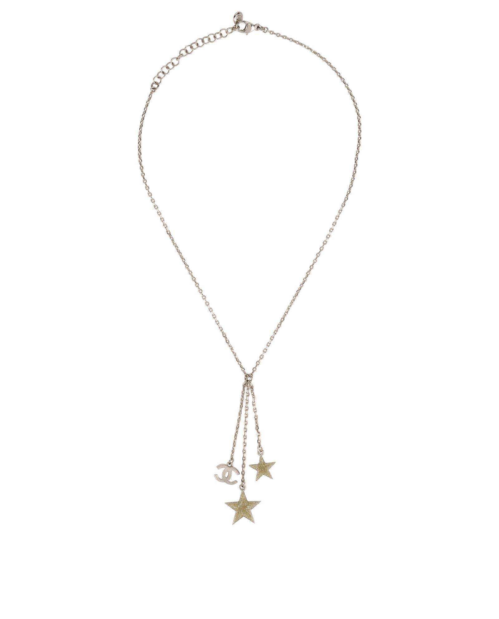 Chanel 11A Embellished Star & CC Necklace, &pound;750, Jewellery, Silver, Brass, Back view