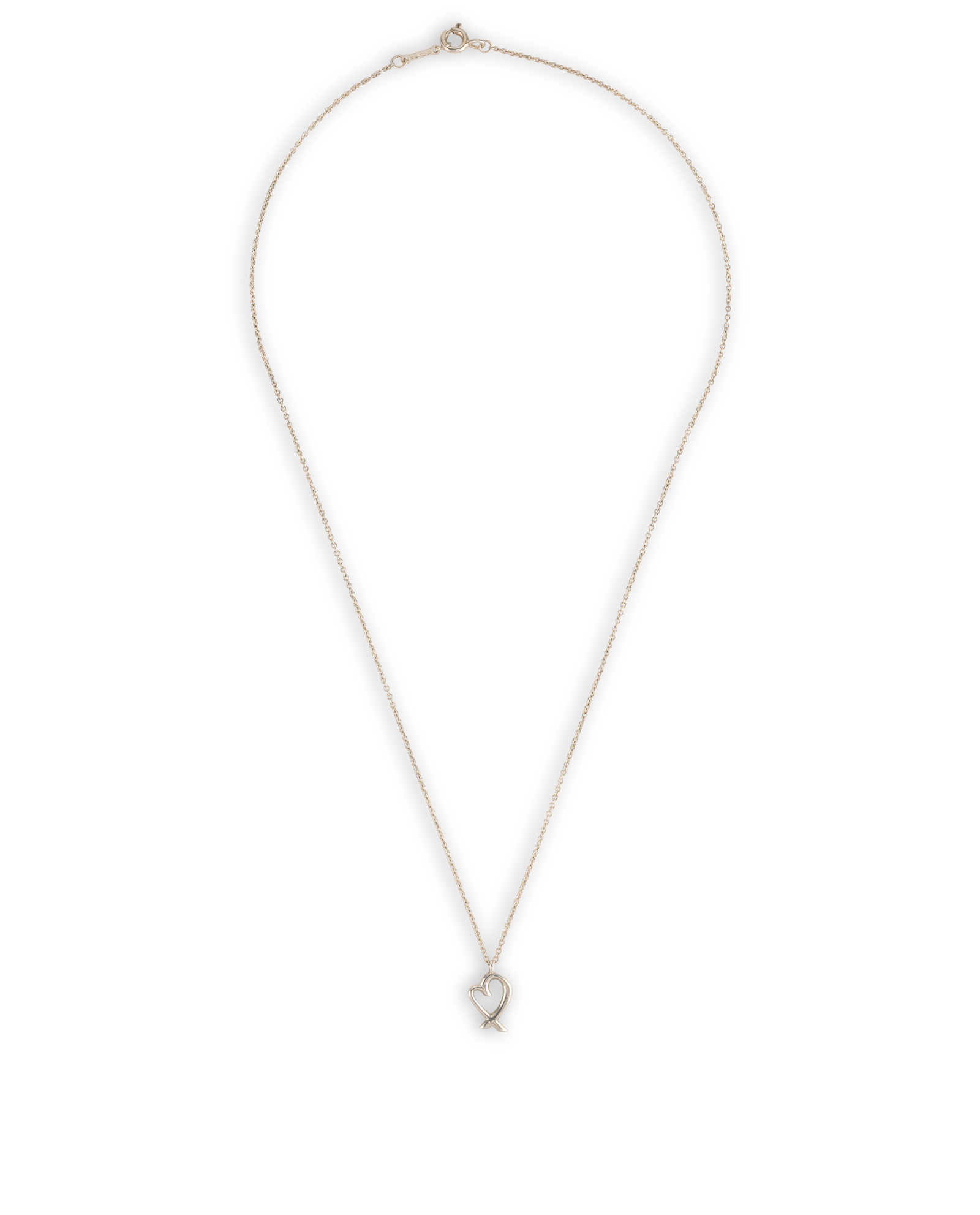 Tiffany & Co Paloma Picasso Loving Heart Necklace, &pound;180, Jewellery, Silver, Silver, Back view