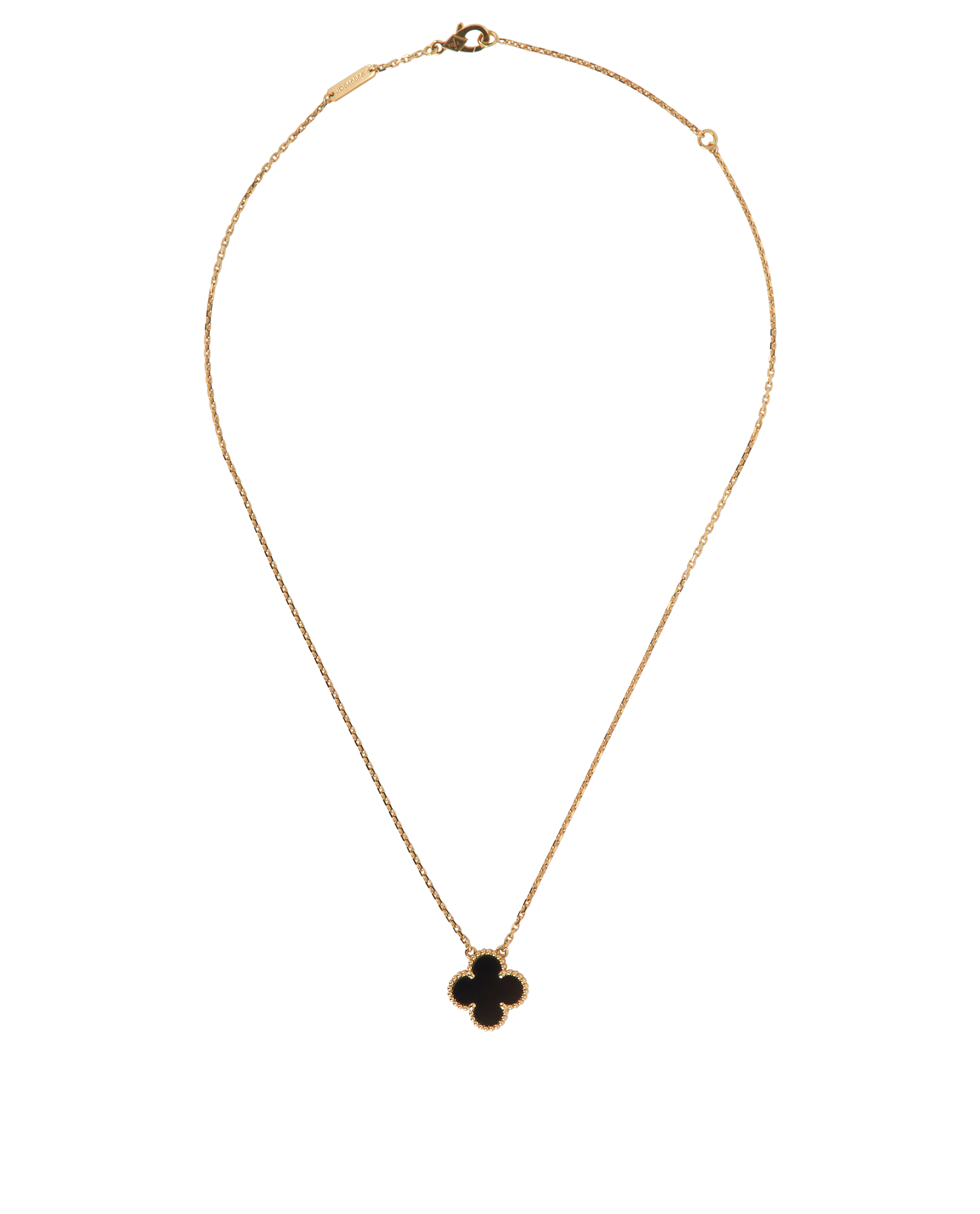 Van Cleef & Arpels Vintage Alhambra Necklace, &pound;1,950, Jewellery, Black/Gold, Yellow Gold, Back view