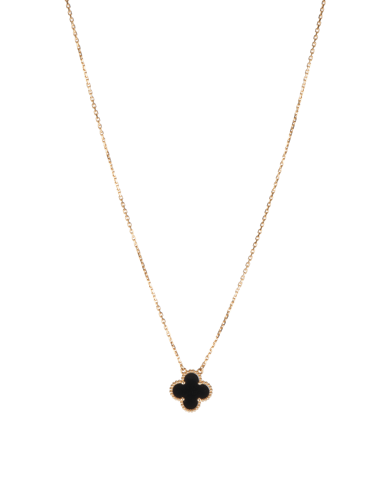 Van Cleef & Arpels Vintage Alhambra Necklace, &pound;1,950, Jewellery, Black/Gold, Yellow Gold, Other view