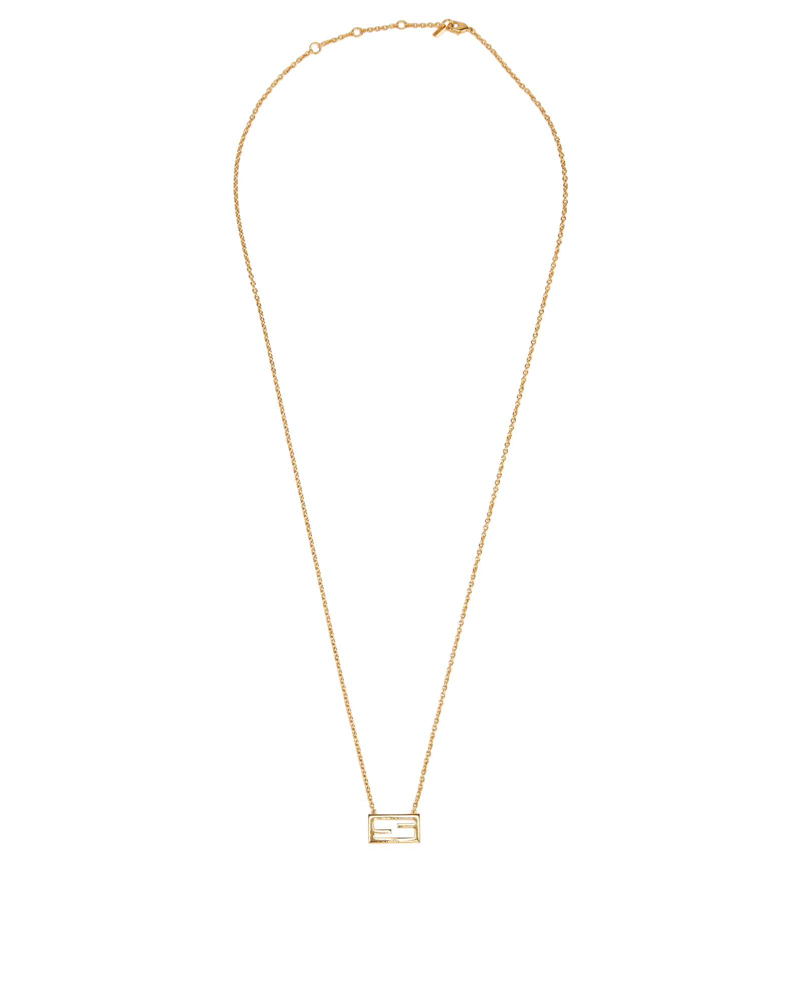 Fendi Baguette Necklace, &pound;175, Jewellery, Gold, Brass, Back view