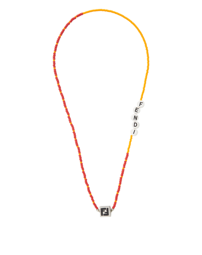 Fendi Logo Beads Necklace, front view