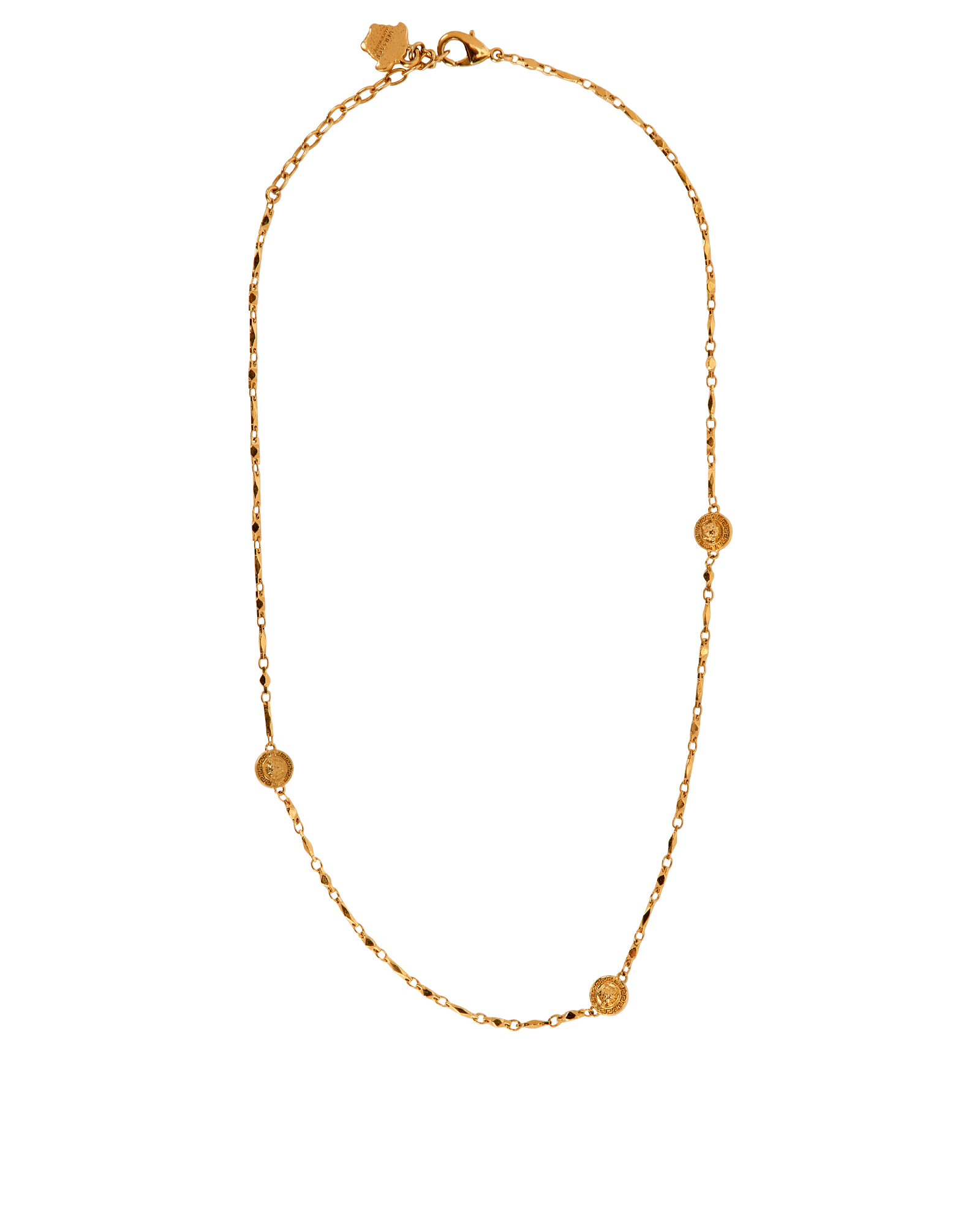 Versace Medusa Chain Necklace, &pound;220, Jewellery, Gold, Brass, Back view