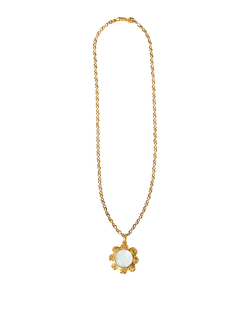 Chanel Vintage 96P Magnifying Glass Pendant Necklace, Brass, Gold, 2*
