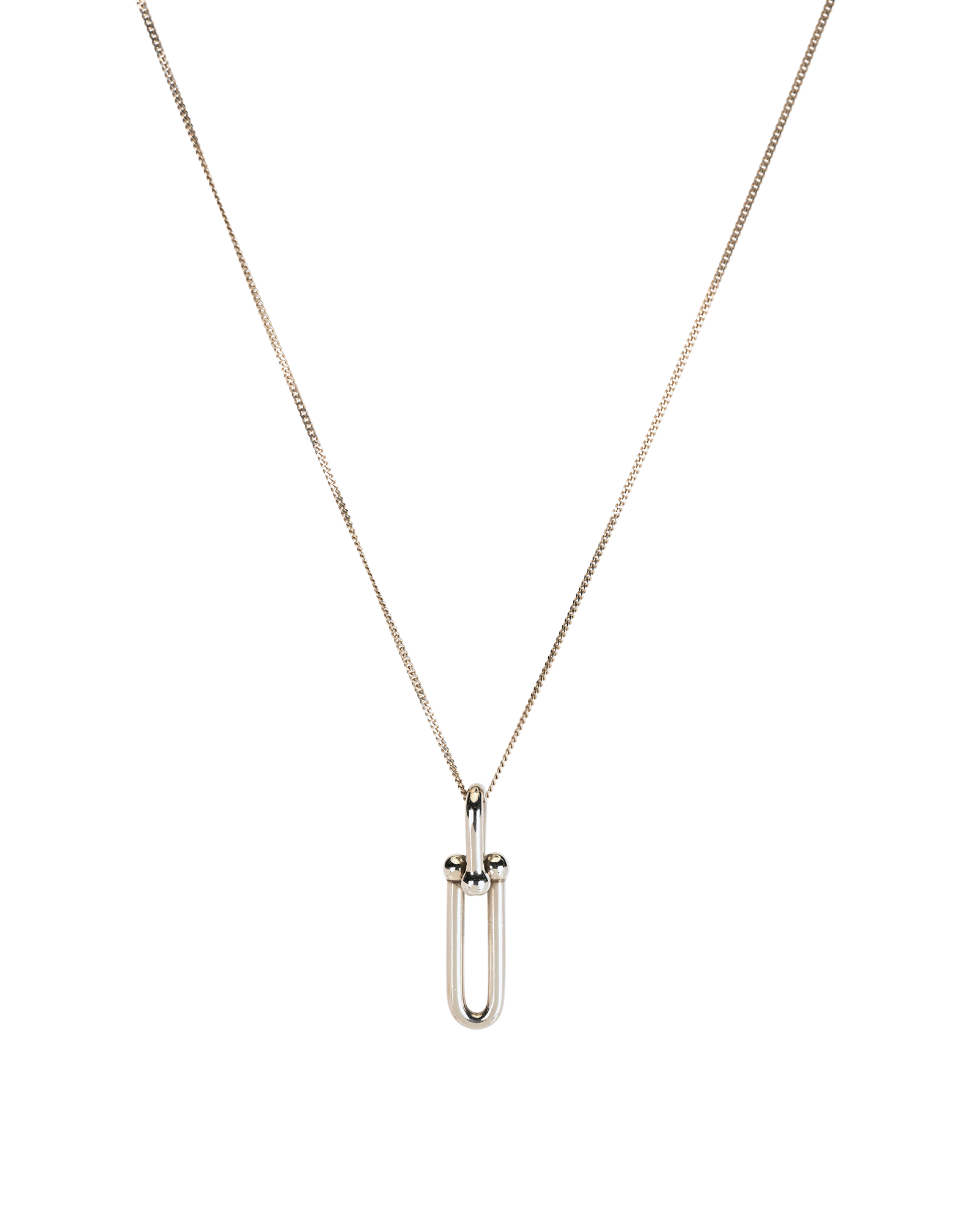 Tiffany Elongated Link Pendant, &pound;295, Jewellery, Silver, Sterling Silver, Other view