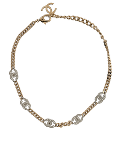 Chanel B24V Embellished CC Choker, Brass, Gold, B, 3*
