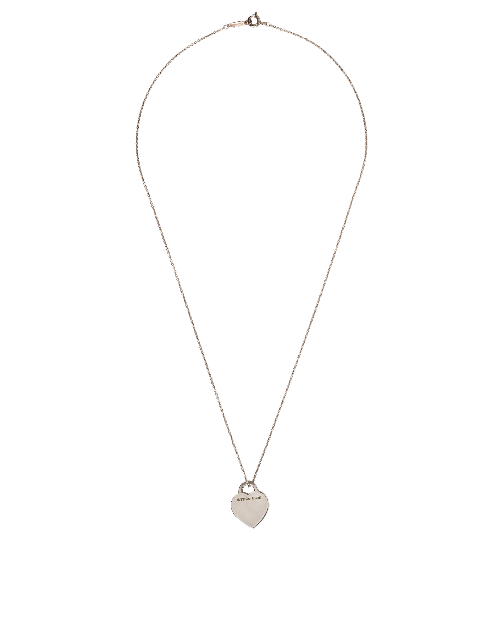 Tiffany & Co RTT Heart Tag Pendant, &pound;180, Jewellery, Silver, Silver, Back view