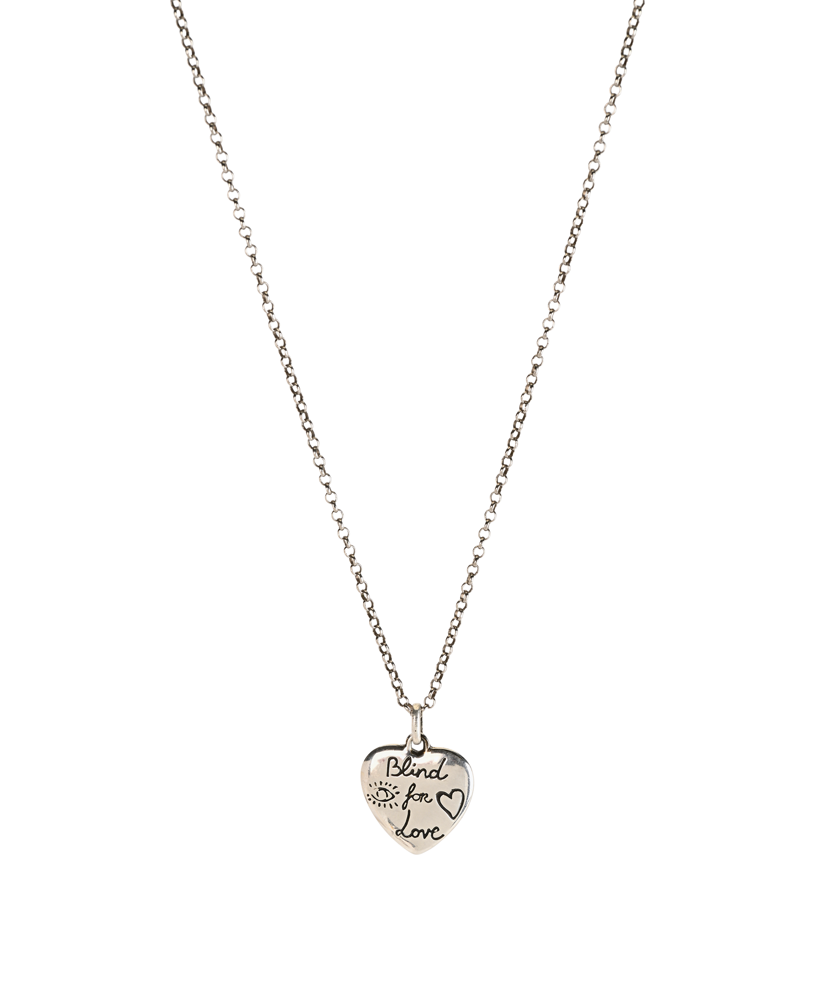 Gucci Blind For Love Heart Necklace, &pound;140, Jewellery, Silver, Silver, Other view